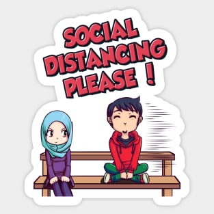 Social Distancing Please! Sticker